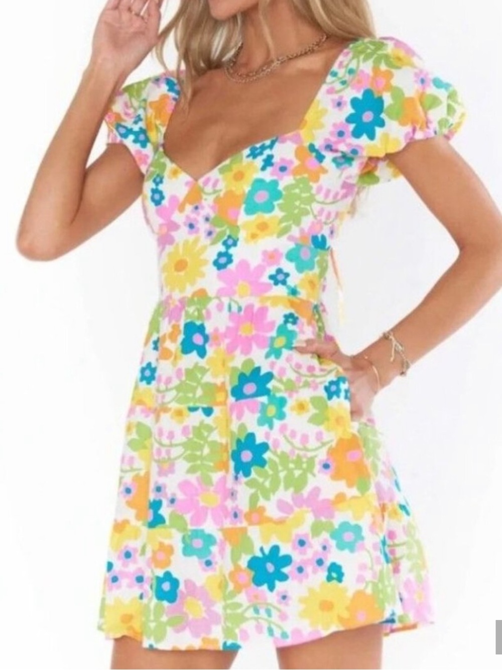 Show Me Your MuMu Cathy Petal Pop Floral Mini Dress - Multi colour size m